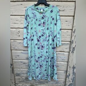 Cozee Corner Floral 100% Cotton Lace Grannycore Cottagecore Nightgown M